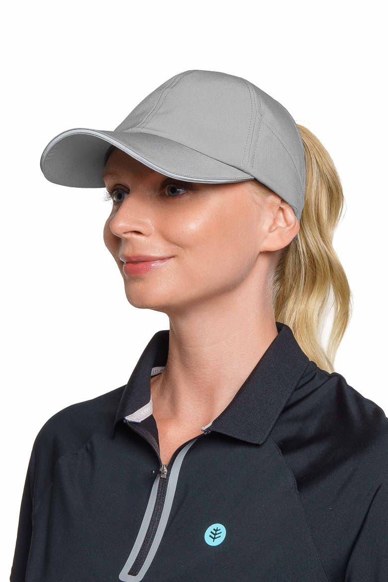 Women's Racket Padel Ponytail Cap, UPF 50+ Sun Protection, Alternate, color, Steel Grey