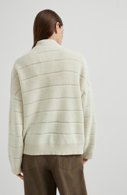 Brunello Cucinelli Dazzling Sweater With Openwork Stripes