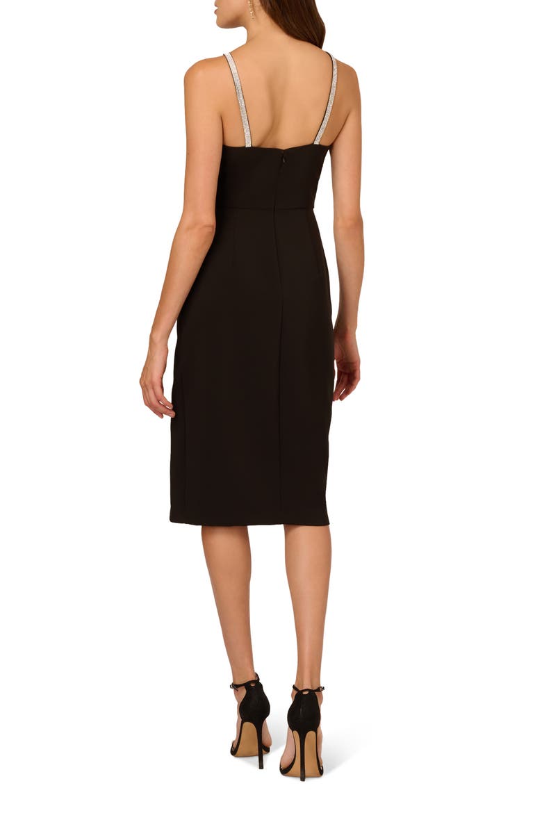 Crystal Trim Sheath Cocktail Dress, Alternate, color, BLACK