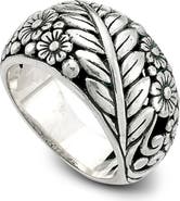 SAMUEL B. Sterling Silver Leaf Floral Pattern Ring
