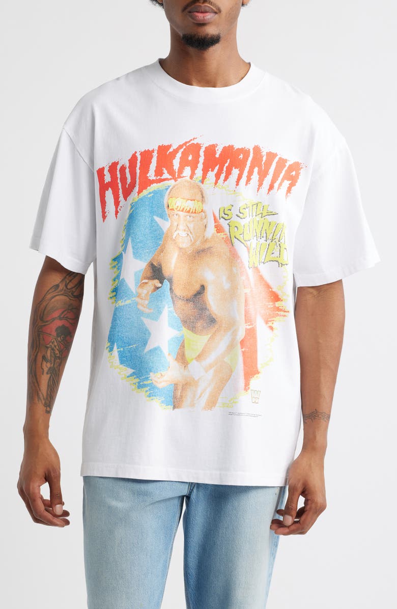 ID Supply Co Hulk Hogan<sup>®</sup> Hulkamania<sup>®</sup> Cotton Graphic T-Shirt, Main, color, White