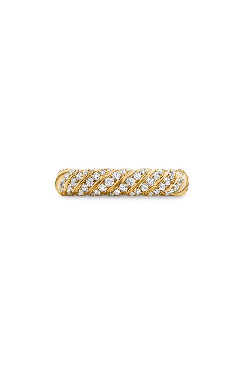 Sculpted Cable Pavé Diamond Band Ring, Main, color, 18K YELLOW GOLD/ DIAMOND
