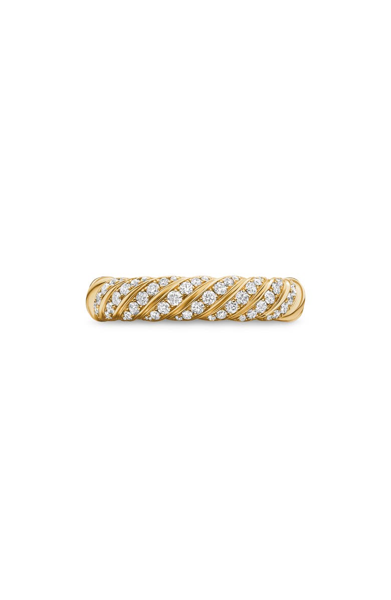 David Yurman Sculpted Cable Pavé Diamond Band Ring, Main, color, 18K Yellow Gold/ Diamond