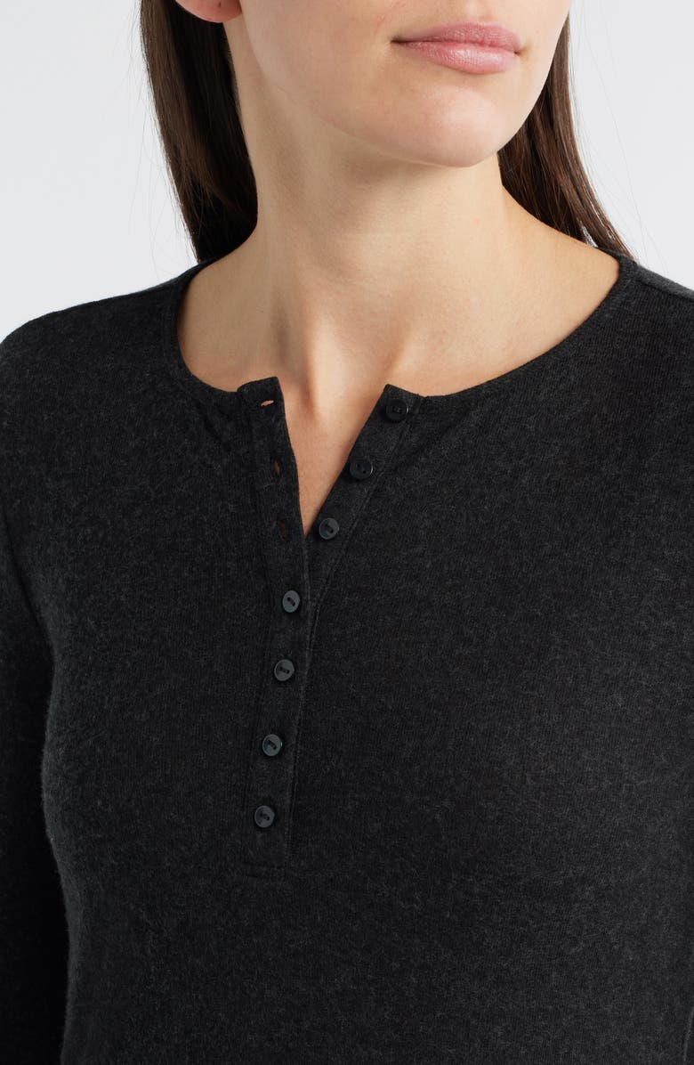 Mavi Jeans Long Sleeve Henley, Alternate, color, Black