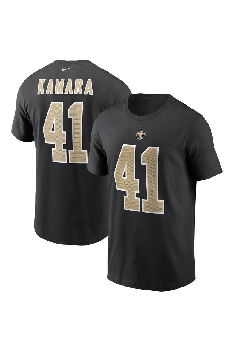 Men's Nike Alvin Kamara Black New Orleans Saints Name & Number T-Shirt, Alternate, color, BLACK