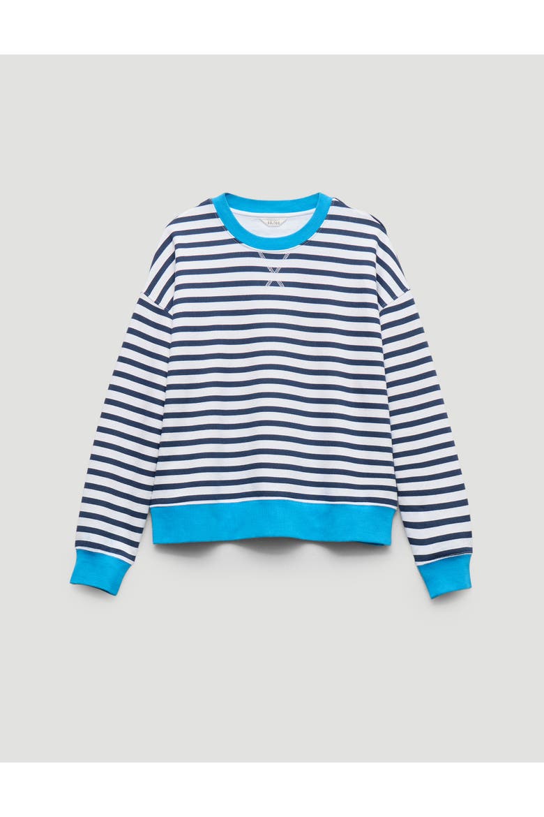 Luca Stripe Heavyweight Sweatshirt, Alternate, color, Navy