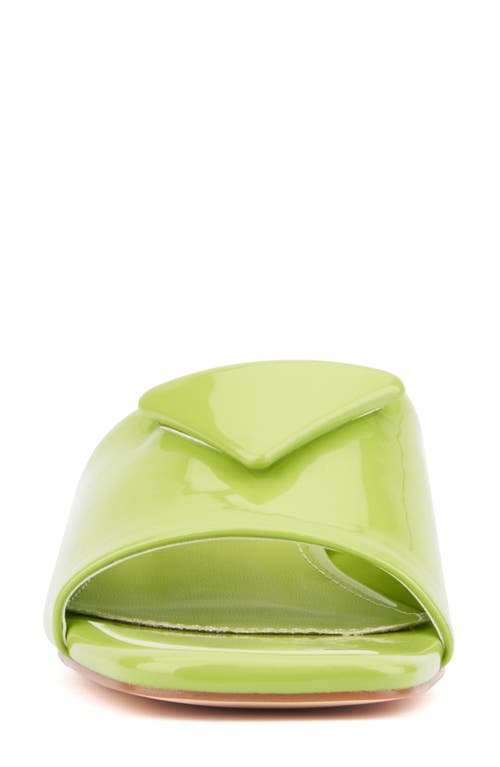 Torgeis Polyanna Block Heel Slide Sandal In Green