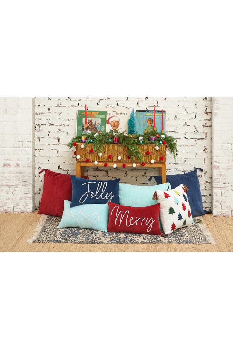 Ruby & White Decorative PomPom Garland 48", Alternate, color, Red