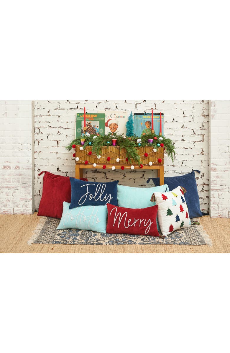 carol & frank 48" Ruby & White Pompom Garland, Alternate, color, Red