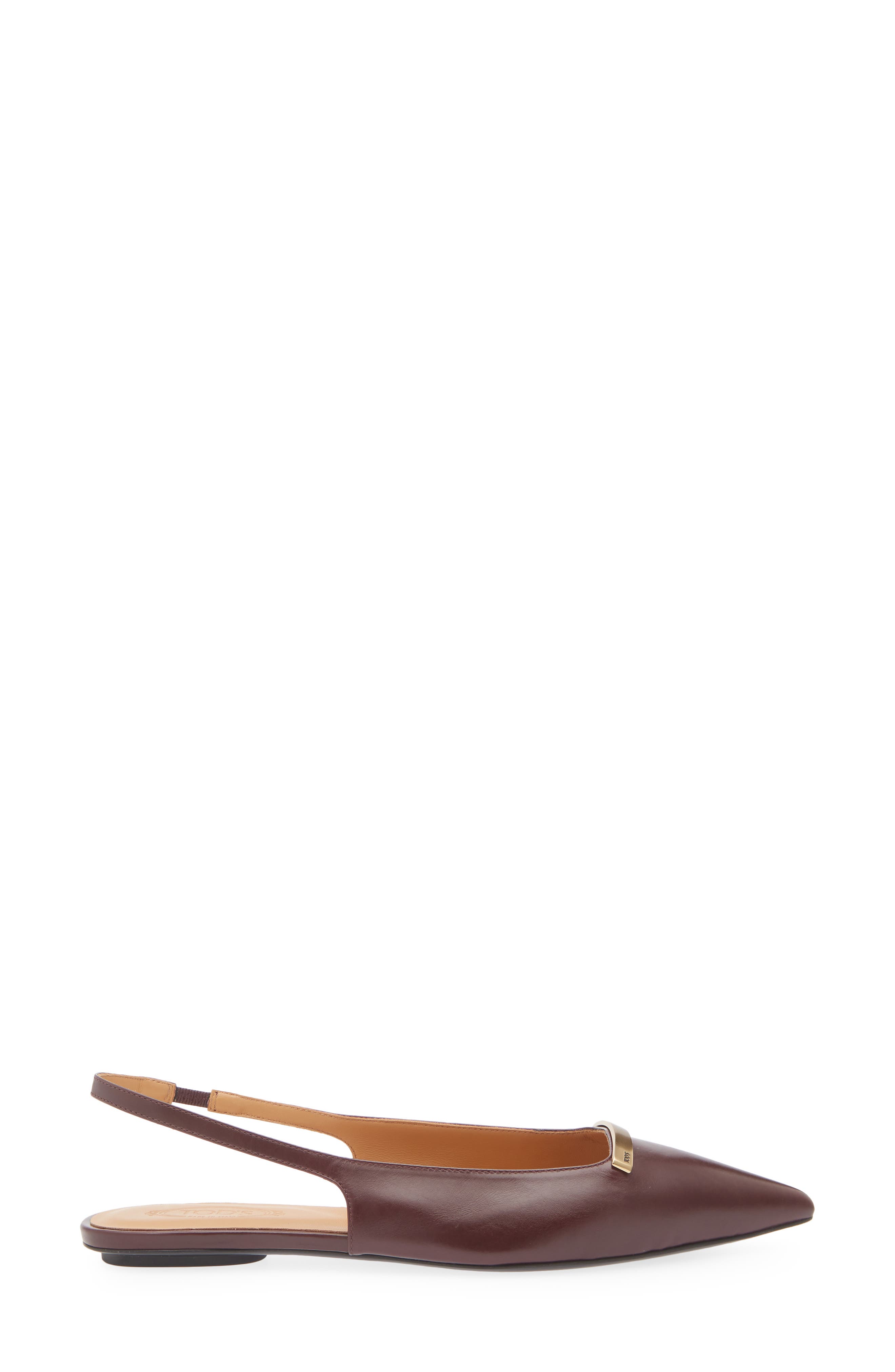 Tod
s Barretta Pointed Toe Slingback Flat, Alternate, color, Kraft Chiaro