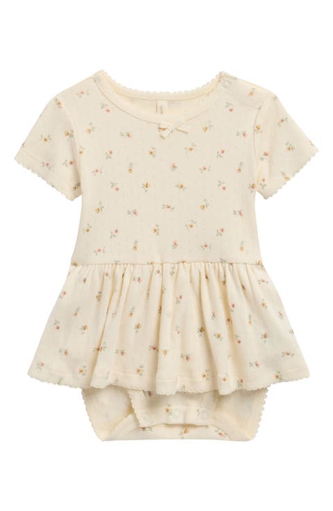 Floral Organic Cotton Skirted Romber (Baby)