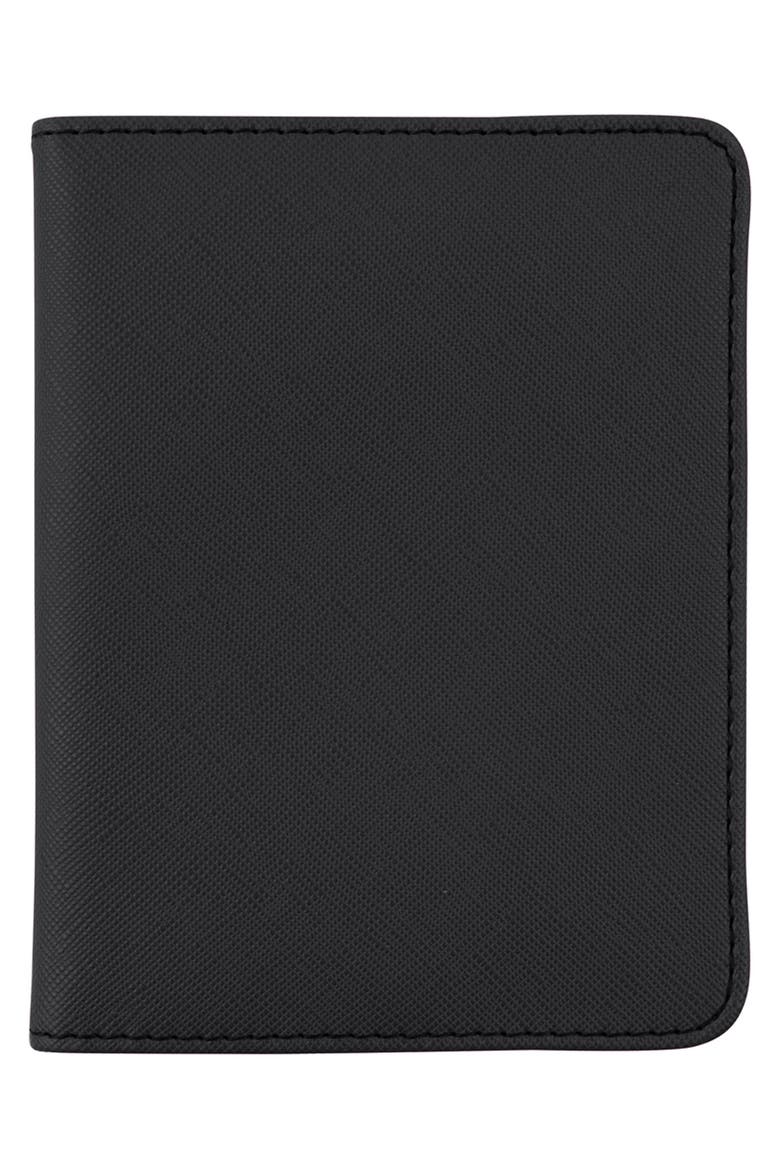 Textured Faux Leather Passport Case, Alternate, color, NOIR