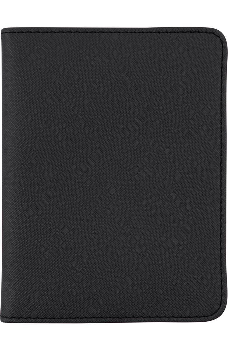 Stoney Clover Lane Textured Faux Leather Passport Case, Alternate, color, Noir