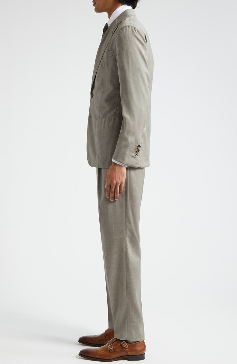Thom Sweeney Unstructured Wool & Silk Suit, Alternate, color, Taupe