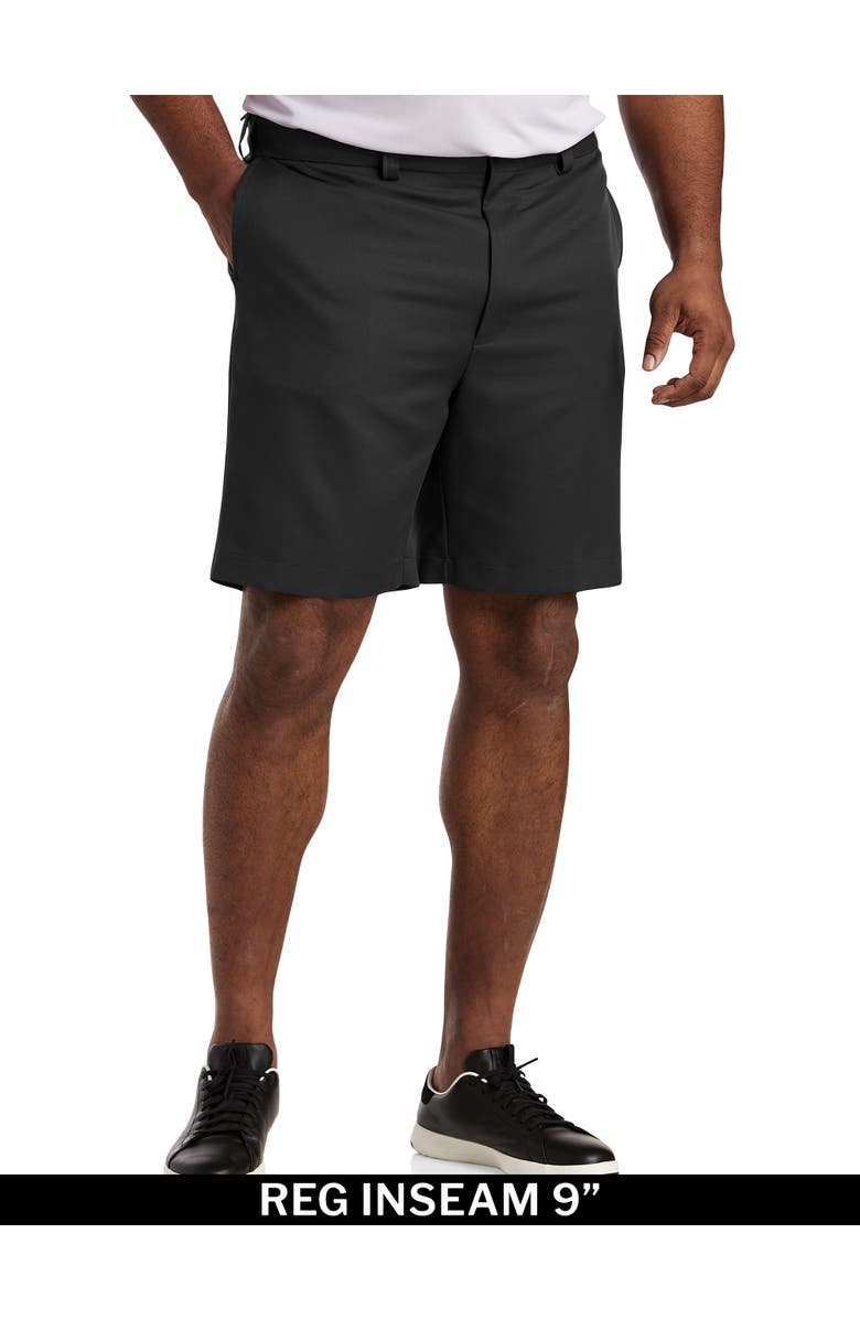 Oak Hill by DXL Big & Tall Waist-Relaxer Microfiber Shorts, Main, color, Black