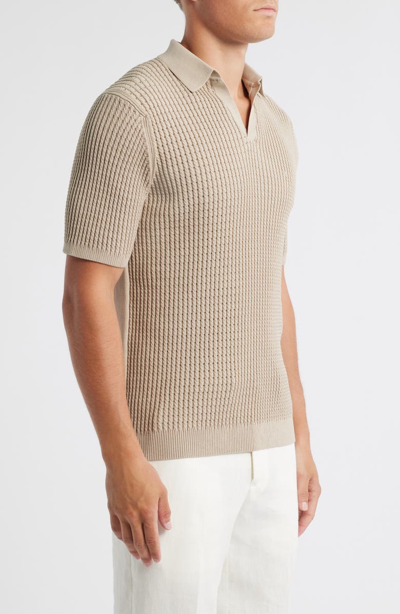 Reiss Merit Cotton Blend Polo, Alternate, color, Light Camel Brown
