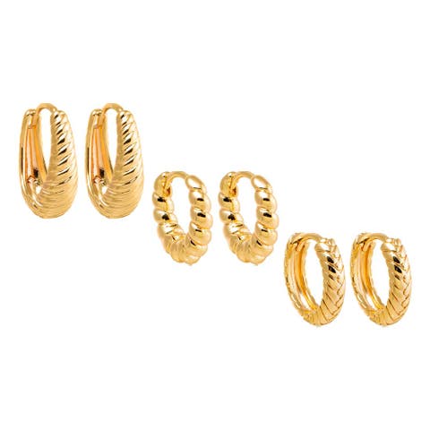 All The Solids Huggie Earring Combo Set