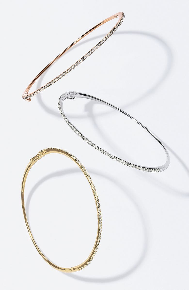 Bony Levy Skinny Stackable Diamond Bangle, Alternate, color, 18K Rose Gold