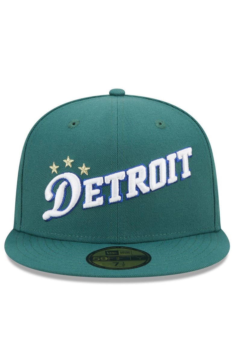 New Era Men's New Era  Green Detroit Pistons 2022/23 City Edition Official 59FIFTY Fitted Hat, Alternate, color, 