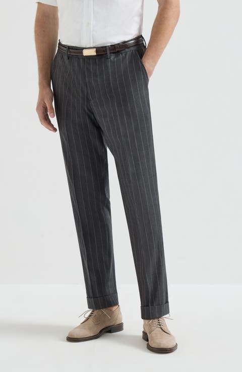 Wide chalk stripe trousers