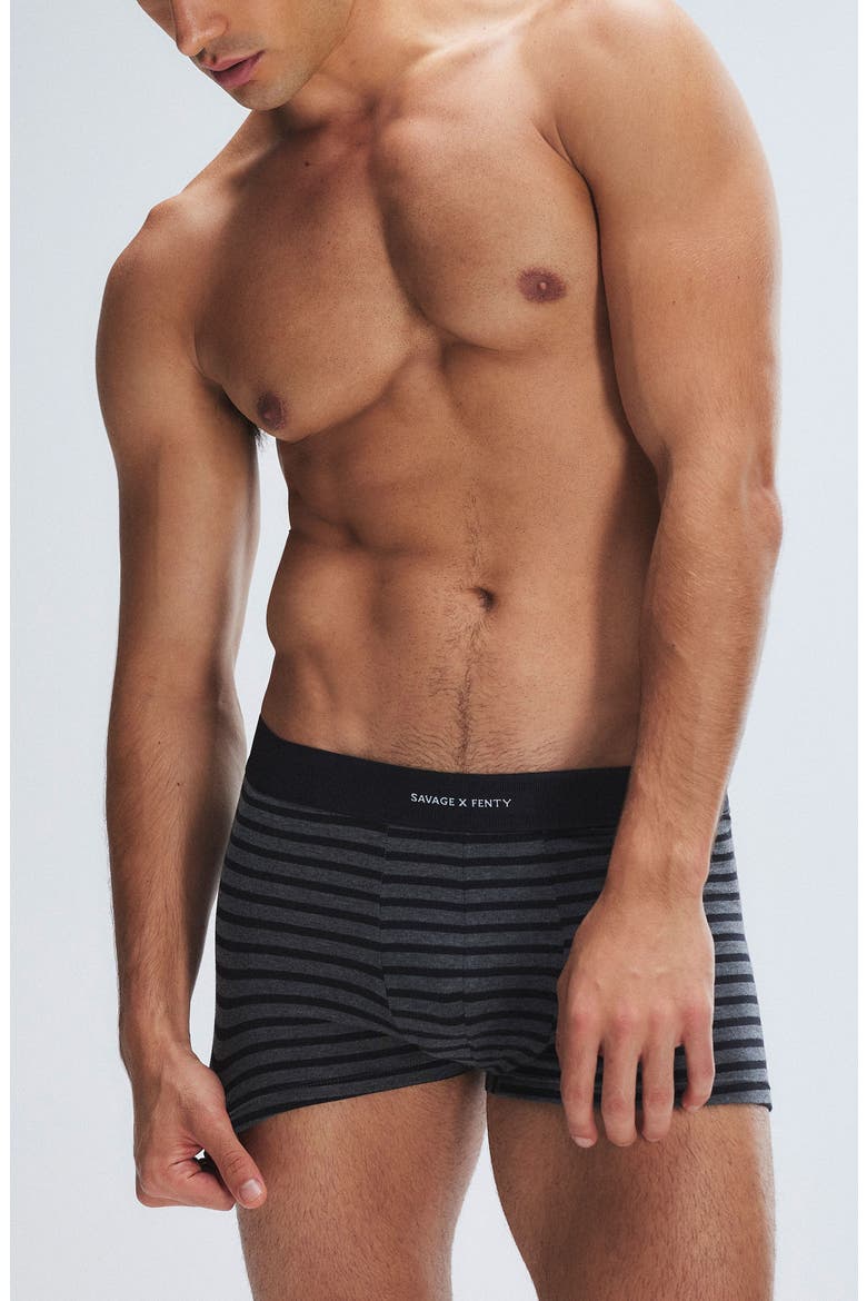 Savage X Cotton Blend Trunks, Main, color, NIGHT GRAM GREY/ BLACK