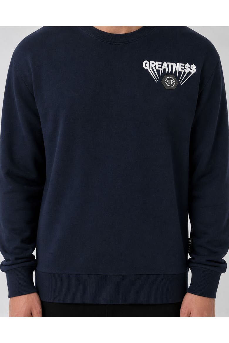 Fleece Round Neck Sweatshirt Greatness Men, Alternate, color, navy