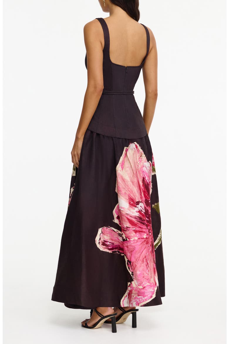 Actonhill Floral Print Cocktail Dress, Alternate, color, GARNET MAGNOLIA