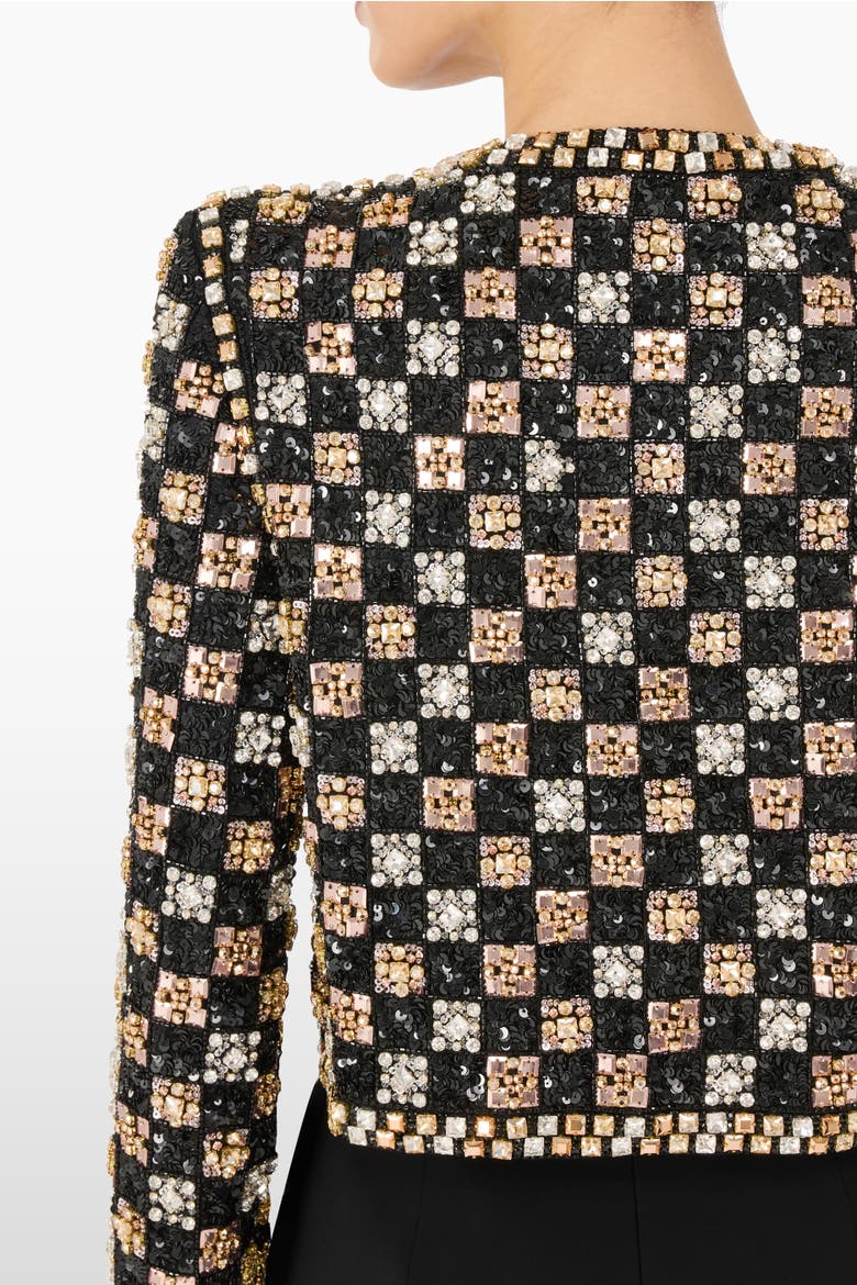 Dahlia Crystal-Embellished Jacket, Alternate, color, Liquorice
