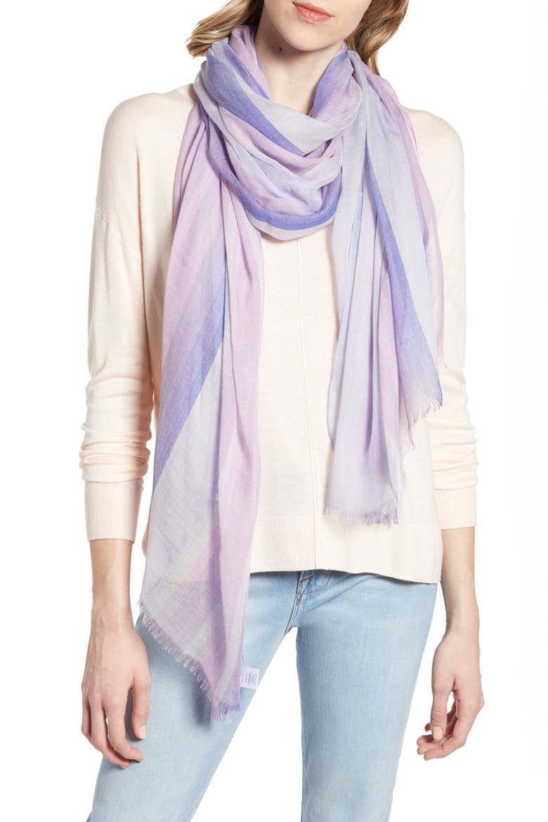 Yarn Dyed Stripe Wrap, Main, color, PURPLE COMBO UNICORN STRIPE