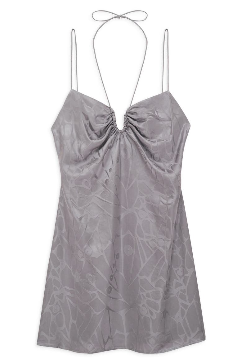 Papillon Silk Jacquard Minidress, Alternate, color, ASH VIOLET BUTTERFLY JACQUARD