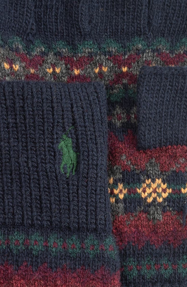 Polo Ralph Lauren Fairisle Fingerless Glove, Alternate, color, Navy Multi