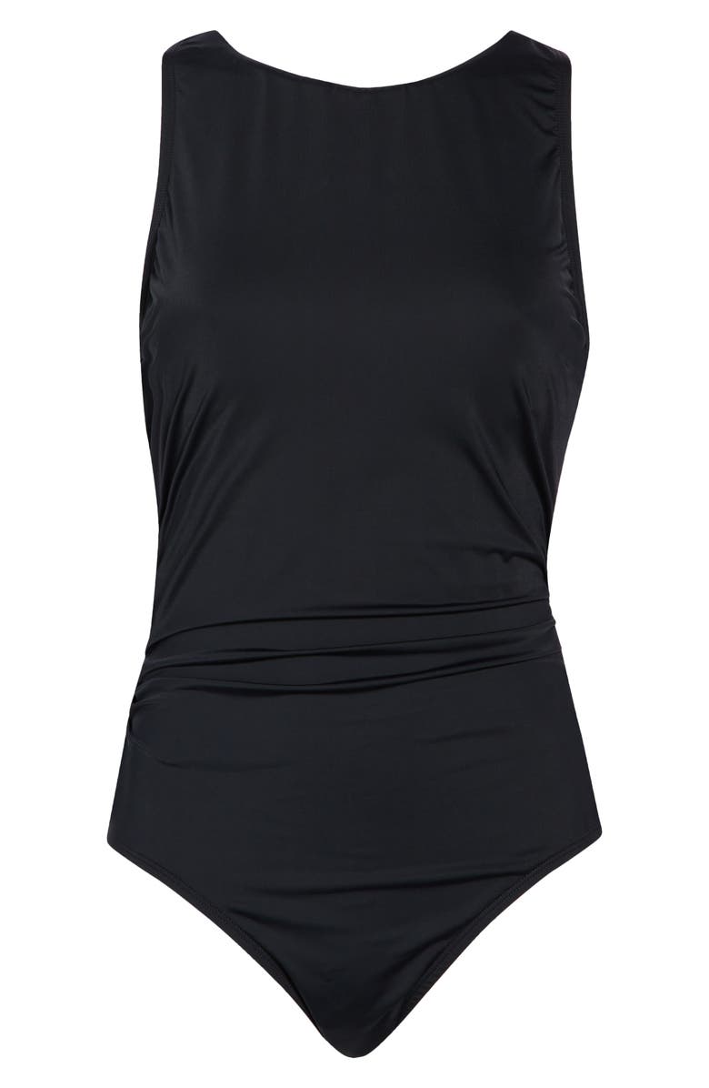 JANTZEN High Neck One-Piece Swimsuit, Alternate, color, Classic Black