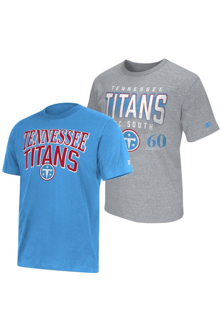 Men's Starter  Light Blue/Gray Tennessee Titans Two-Pack Logo T-Shirt Set, Main, color, Light Blue