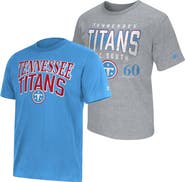 STARTER Men's Starter Light Blue/Gray Tennessee Titans Two-Pack Logo T-Shirt Set
