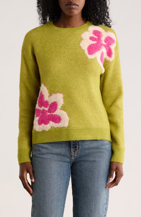 Raised Floral Sweater