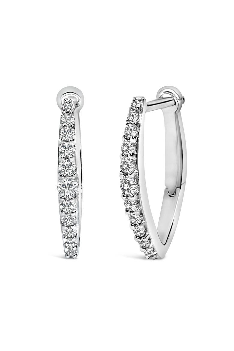 10K Gold 1/4 Cttw Lab Grown Diamond Heart Shaped Huggy Hoop Earrings, Alternate, color, White