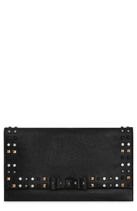 Bowie Stud Leather Clutch