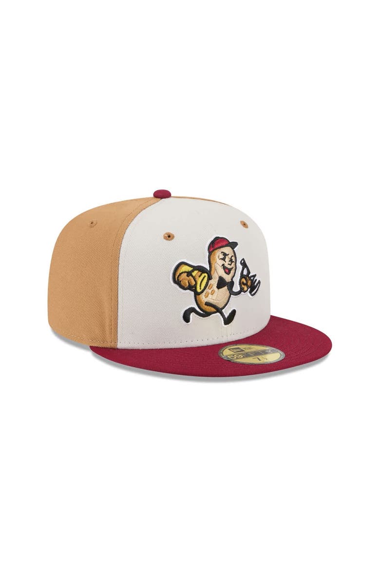 Men's New Era  Light Beige Montgomery Biscuits Theme Nights 59FIFTY Fitted Hat, Alternate, color, Light Beige