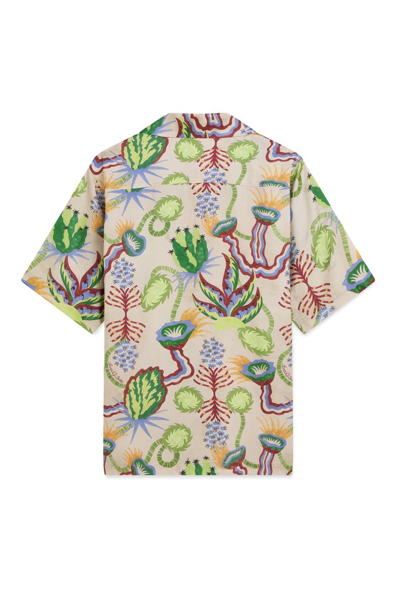 Relaxed Fit Print Short Sleeve Button-Up Shirt, Alternate, color, DESERT FLORAL CANYON CLAY