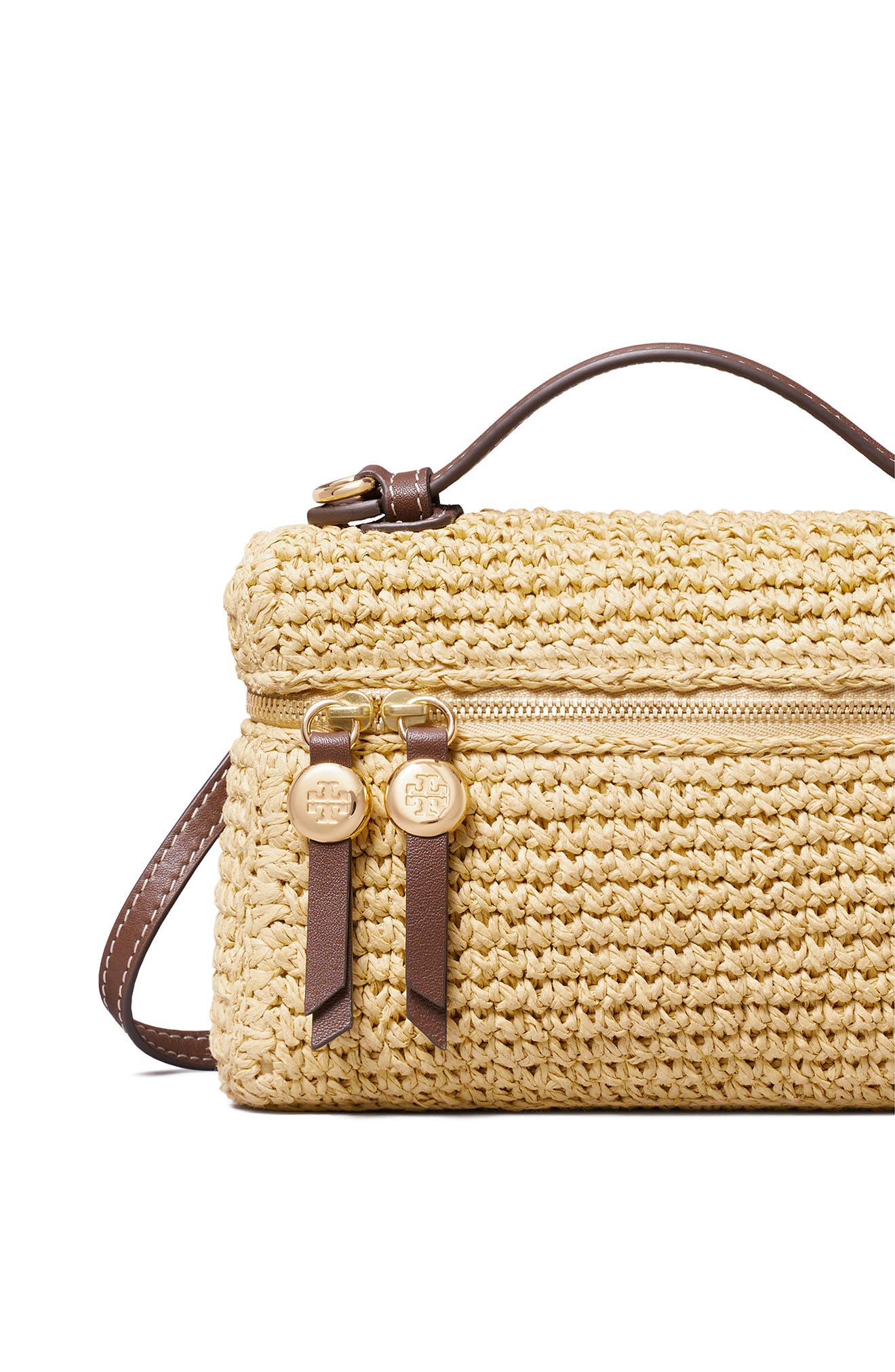 Tory Burch Romy Straw Top Handle Bag, Alternate, color, Natural