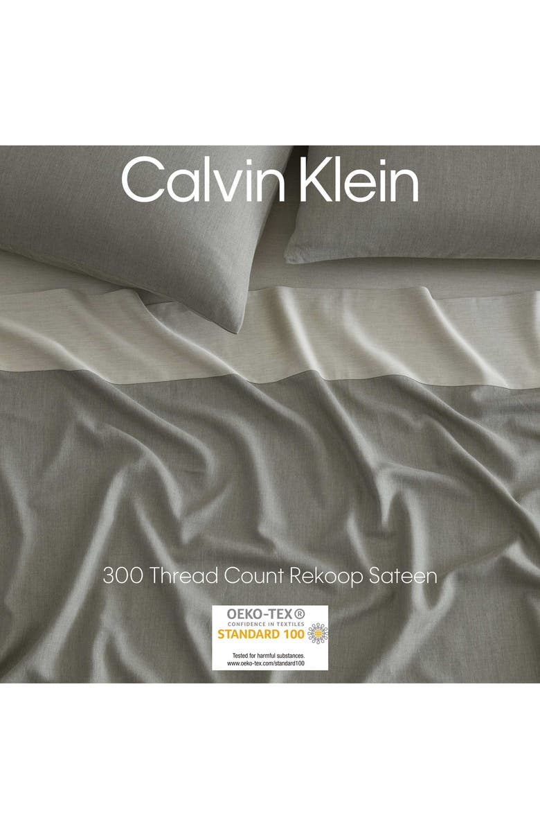 Calvin Klein Contrast Weave 300 Thread Count Sheet Set, Alternate, color, Light / Medium Green