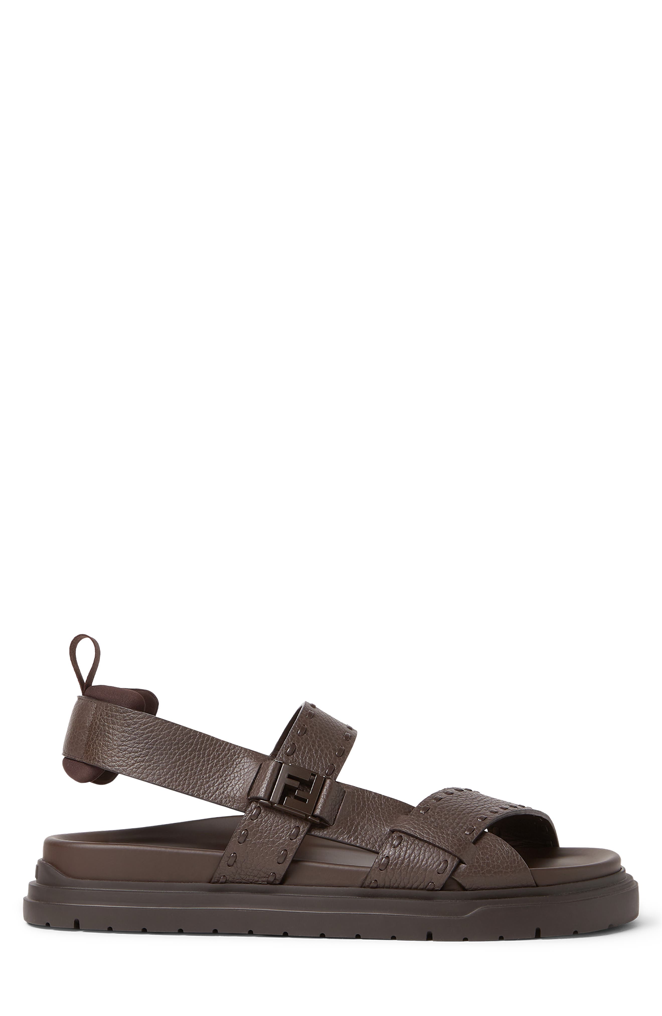 Fendi Chunky Sandal, Alternate, color, Chocolate Chocolate