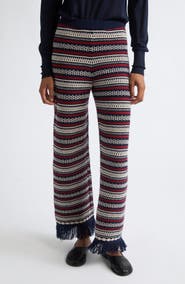 GUEST IN RESIDENCE Western Striped Wool & Cashmere Knit Pants