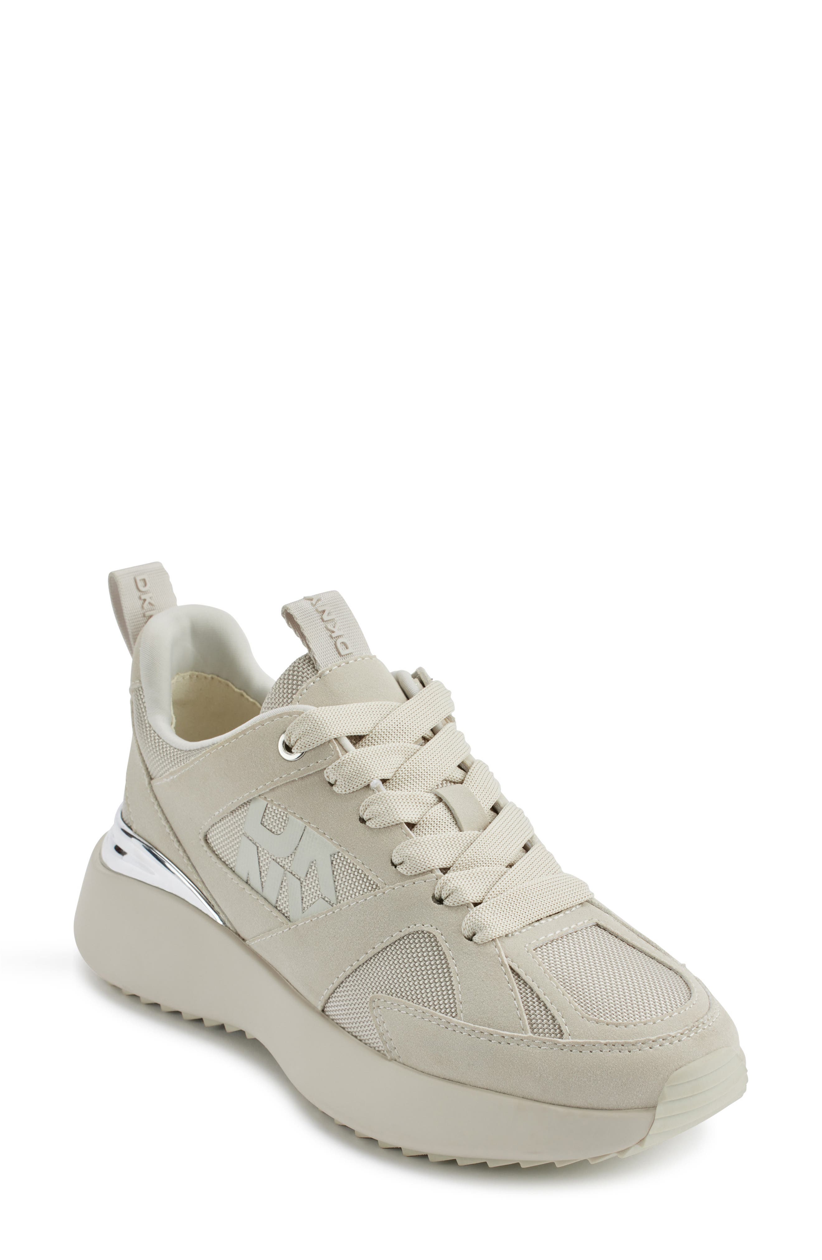DKNY Zofi Wedge Sneaker, Main, color, Soft White