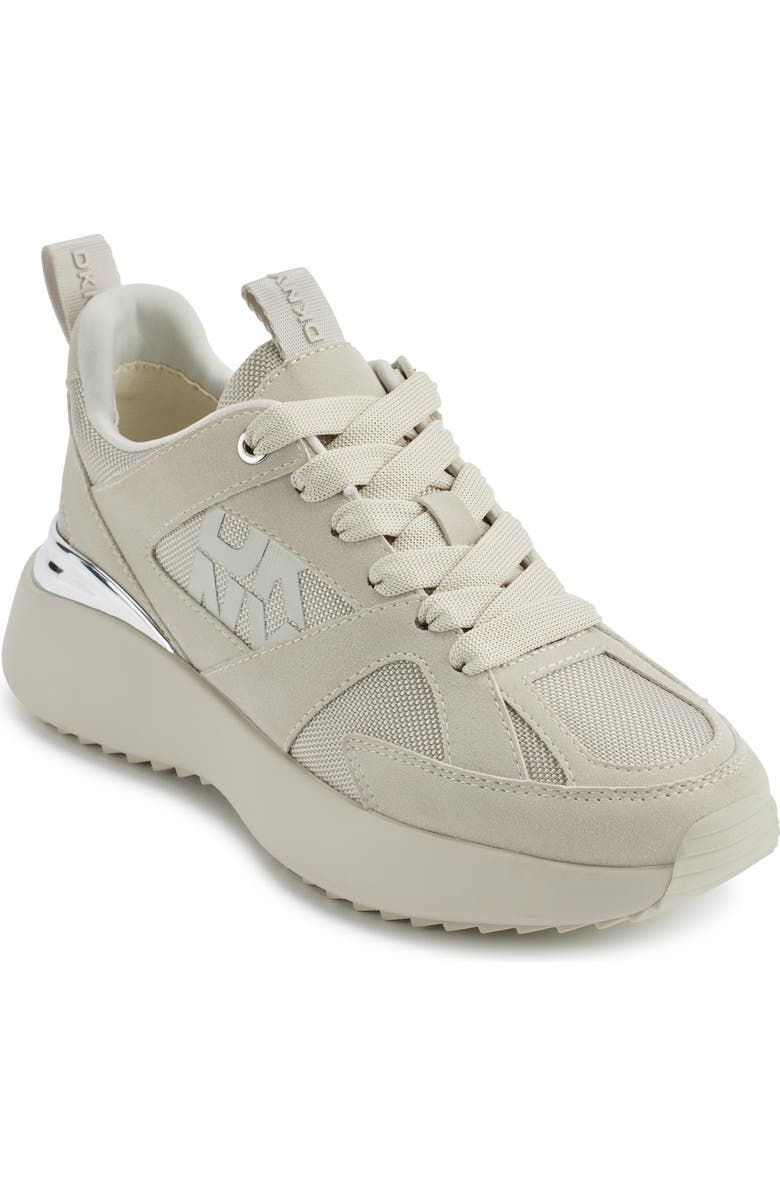DKNY Zofi Wedge Sneaker, Main, color, Soft White