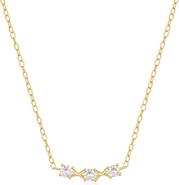 DLORIA Adora Delicate Necklace with Three Round Cut Cubic Zirconia Stones