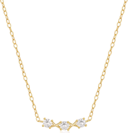 DLORIA Adora Delicate Necklace with Three Round Cut Cubic Zirconia Stones