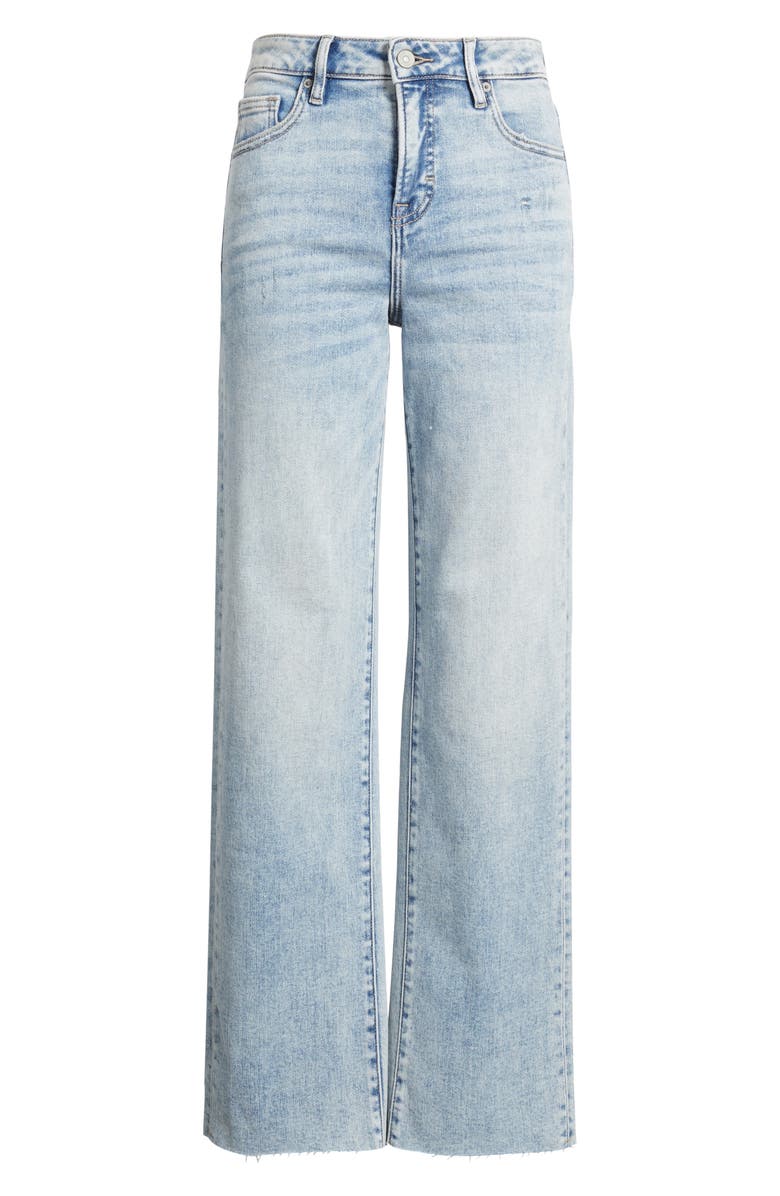 HIDDEN JEANS Raw Hem Straight Leg Jeans, Alternate, color, Med.wash