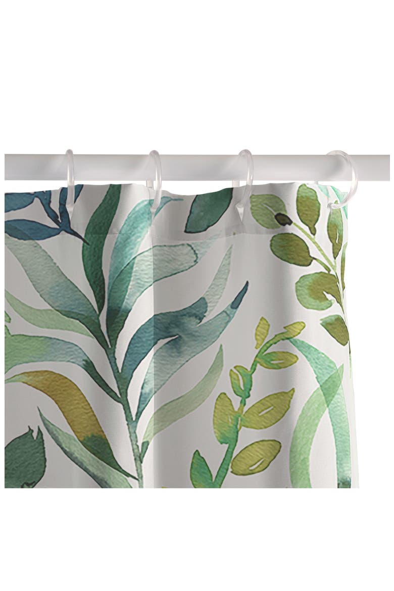 Ninola Design Botanic Retreat Shower Curtain, Alternate, color, GREEN