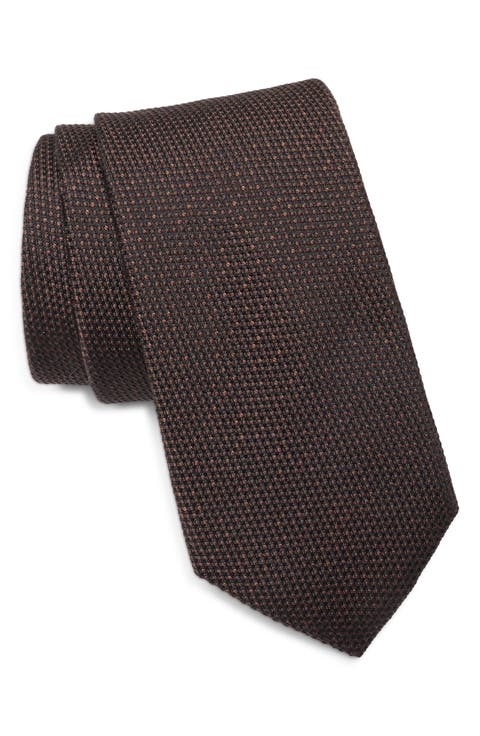 Banyan Solid Silk Jacquard Tie